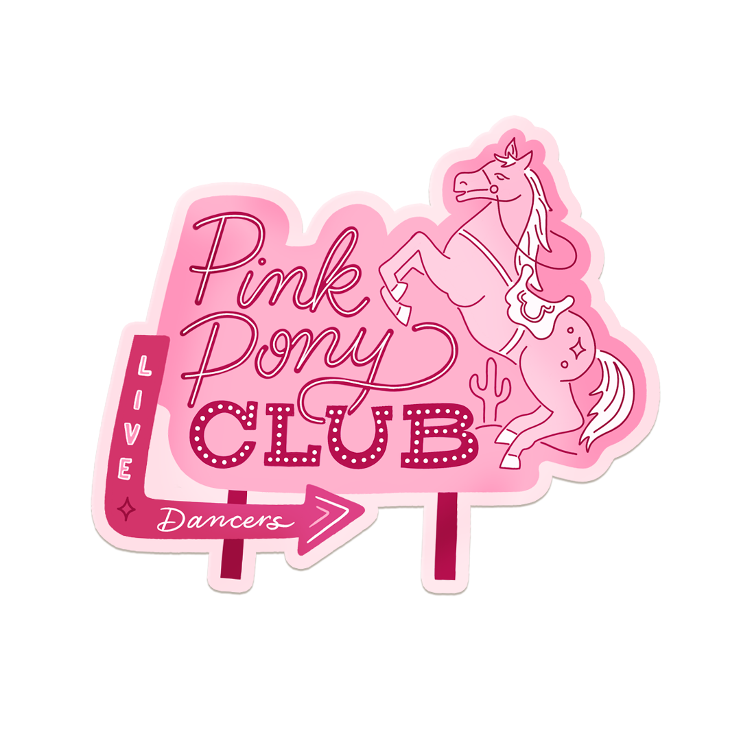 Pink Pony Club Vintage Sign Chappell Roan Inspired Vinyl Sticker