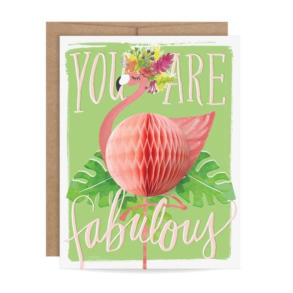 Flamingo Pop-up "You Are Fabulous" Card - 3D card!