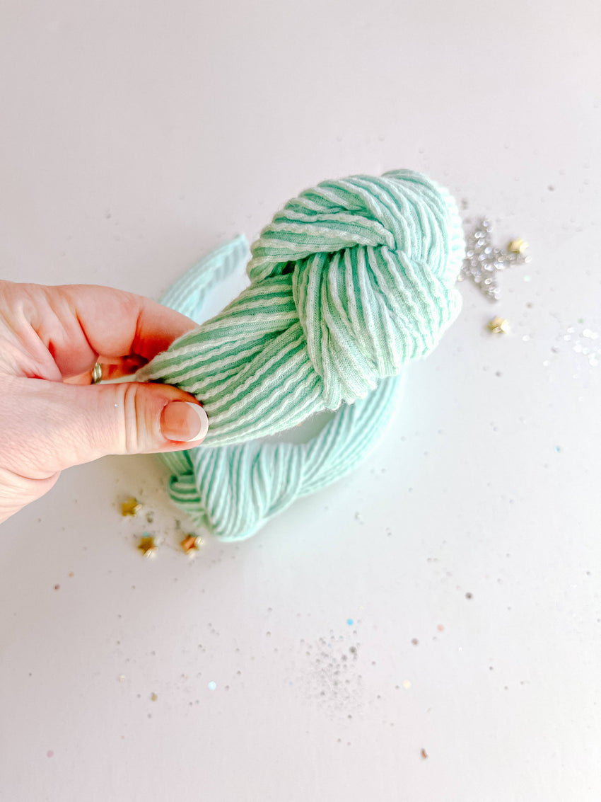 Teal Ribbed Knotted Headband