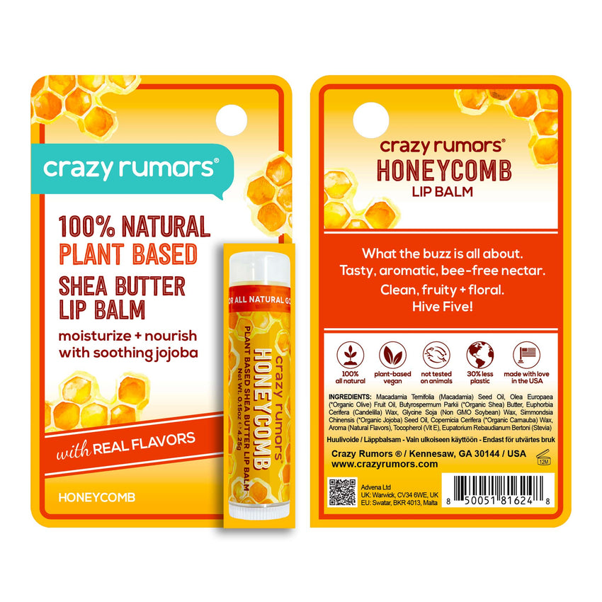 All Natural, Vegan Honeycomb Lip Balm Hangcard