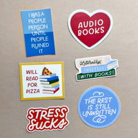 Audio Book Vinyl Sticker, Heart Stickers, Book-ish Gift Idea