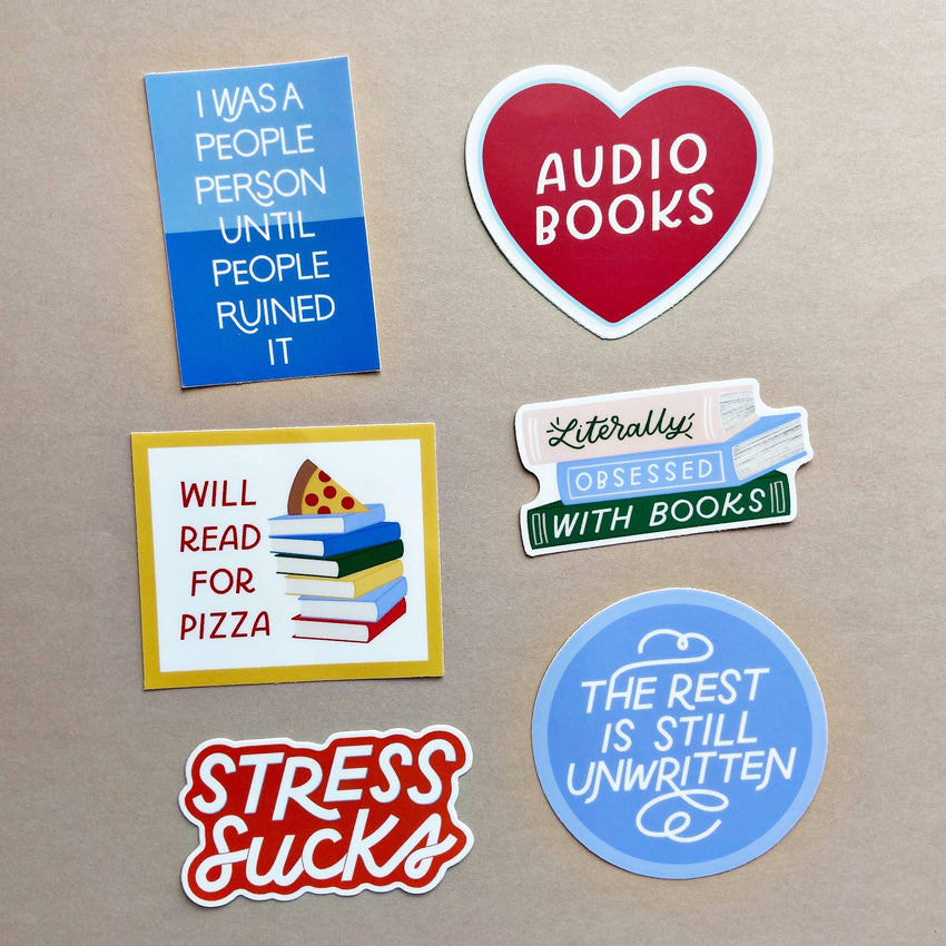 Audio Book Vinyl Sticker, Heart Stickers, Book-ish Gift Idea