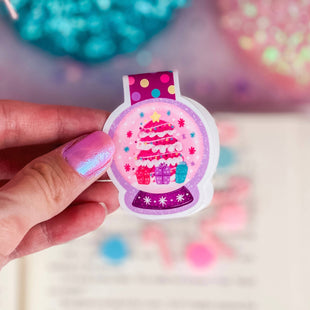 Christmas Tree Snow Globe Magnetic Bookmark