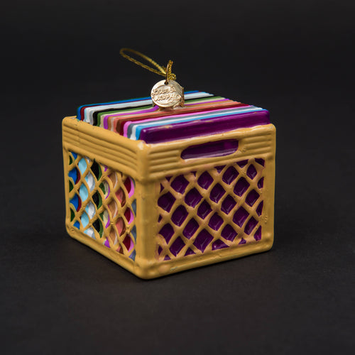 Record Crate Christmas Ornament - Fun Nostalgic Ornament