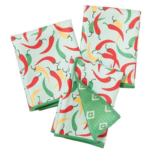 Mighty Mini Towel (Set of 3) Reversible -  Chili Peppers