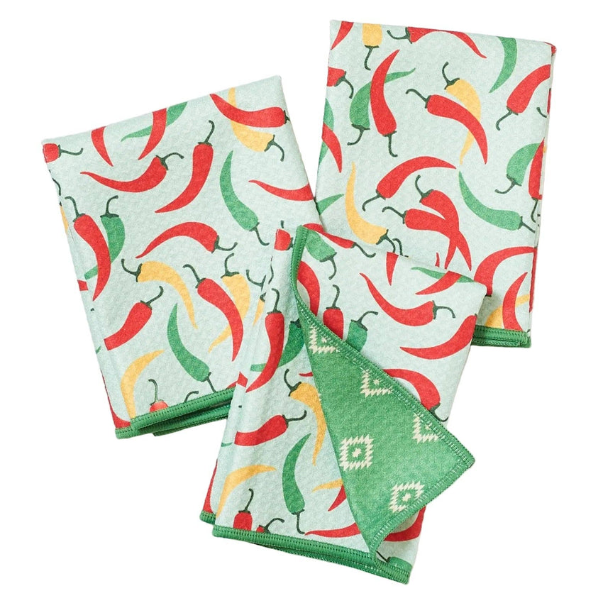 Mighty Mini Towel (Set of 3) Reversible -  Chili Peppers
