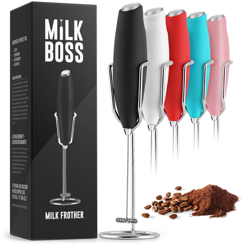 Handheld Milk Frother With Holster Stand-Milk Boss