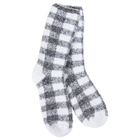 World's Softest Socks | Black + White Plaid Fireside Cozy Socks