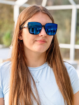 Cleo Cat Eye Sunglasses "Blue"