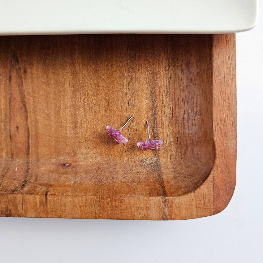 Star Studs - Pink Glitter // 4th of July Earrings Patriotic