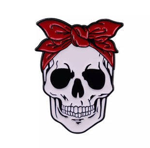 Bandana Skull Enamel Pin