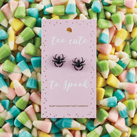 Spider Earrings - Fun Halloween Studs - Black