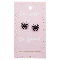 Spider Earrings - Fun Halloween Studs - Black