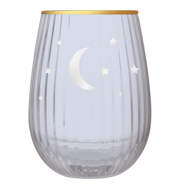 Stemless Wine Glass - Moon + Stars - 20oz