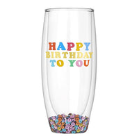 Champagne Glass - Double Wall - Happy Birthday To You