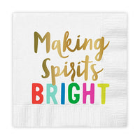 Making Spirits Bright Holiday Cocktail Napkin - 5" 20 ct