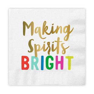 Making Spirits Bright Holiday Cocktail Napkin - 5" 20 ct