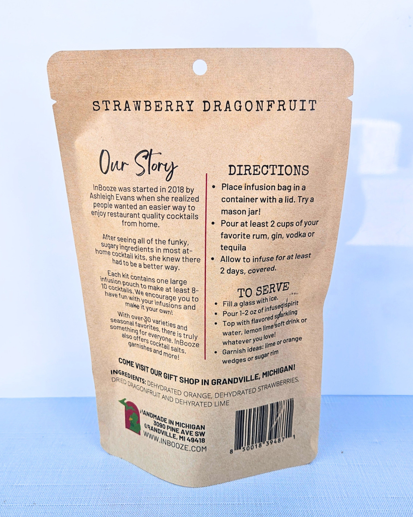 Strawberry Coconut Alcohol Infusion Cocktail Kit - Great for vodka, rum, tequila or gin!