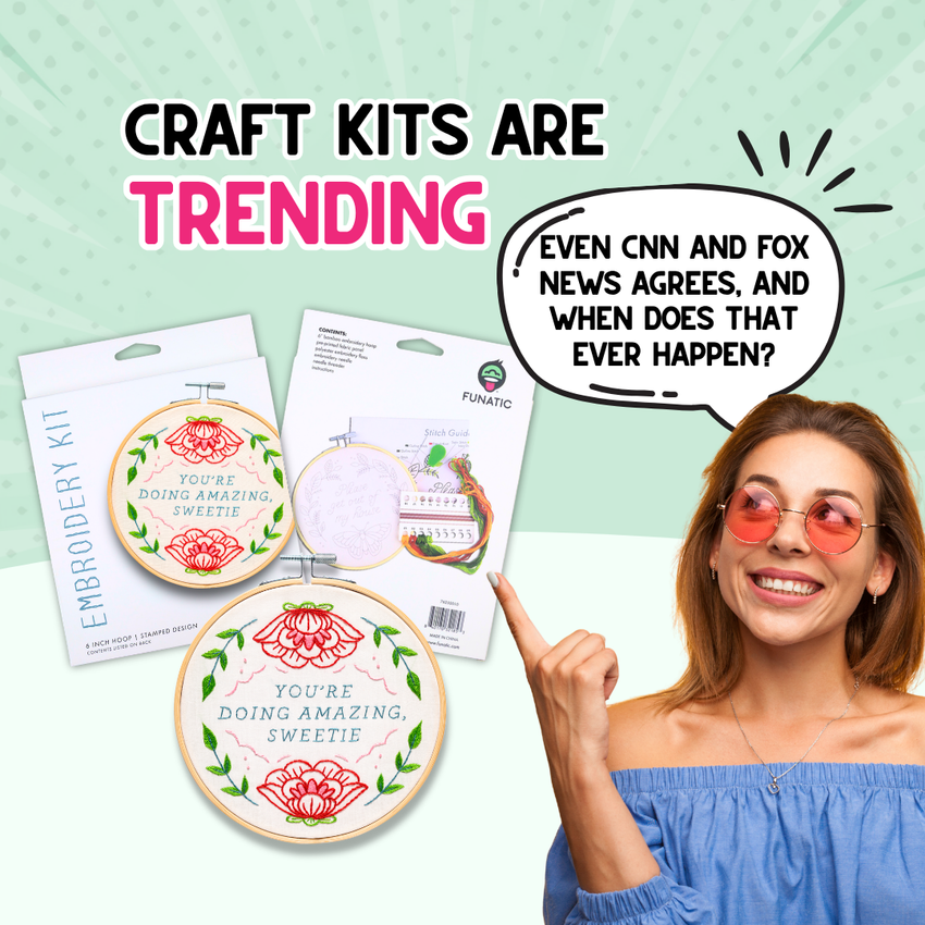 Live Laugh Leave By Nine | 6" Embroidery Kit | Craft Kit