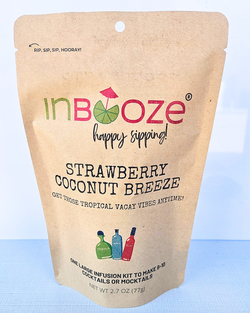 Strawberry Coconut Alcohol Infusion Cocktail Kit - Great for vodka, rum, tequila or gin!