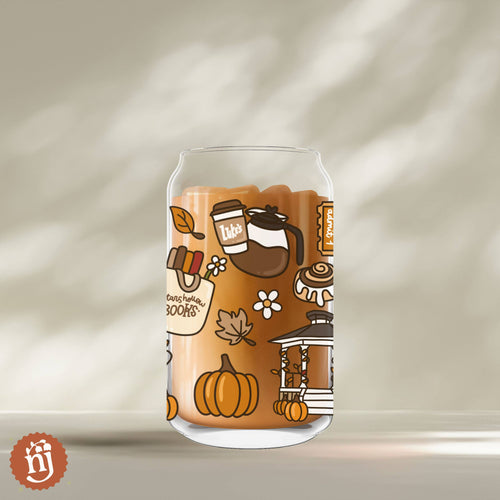 Autumn in Stars Hollow Glass Can Tumbler