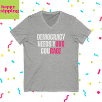 Unisex Jersey Short Sleeve V-Neck Tee