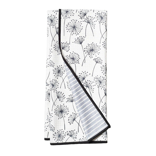 Anywhere Towel Reversible -  Whispers - Black and Gray Pattern w/ Stripes