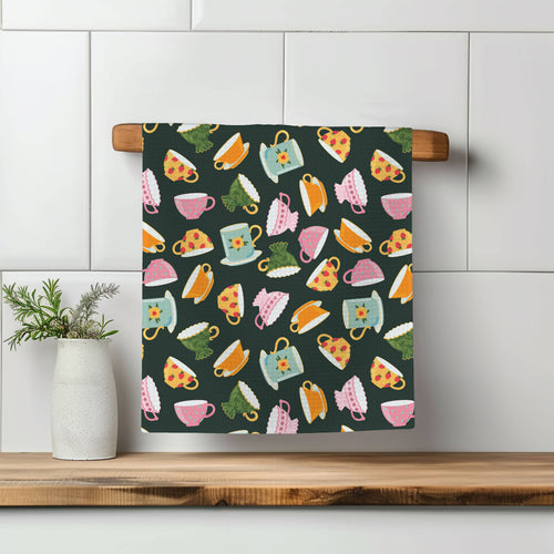 Tea Cup Room Shop Coffee Teacup Waffle Kitchen Towel Dish