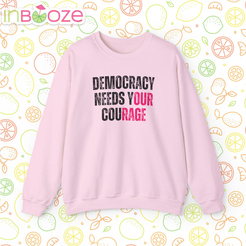 Democracy Needs Your Courage - Unisex Heavy Blend™ Crewneck Sweatshirt