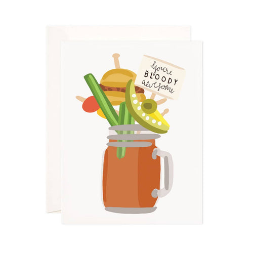 Bloody Awesome Greeting Card - Punny Friendship Card