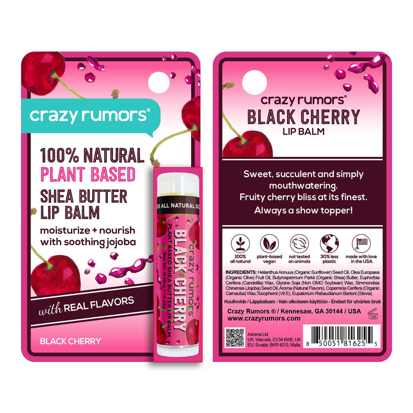 All Natural, Vegan Black Cherry Lip Balm Hangcard