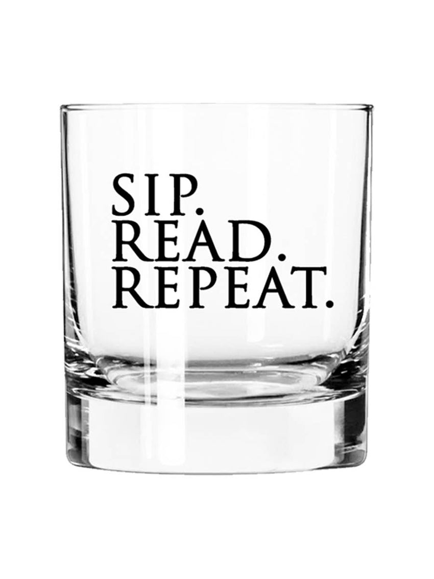 Sip. Read. Repeat. 11oz Glass Tumbler