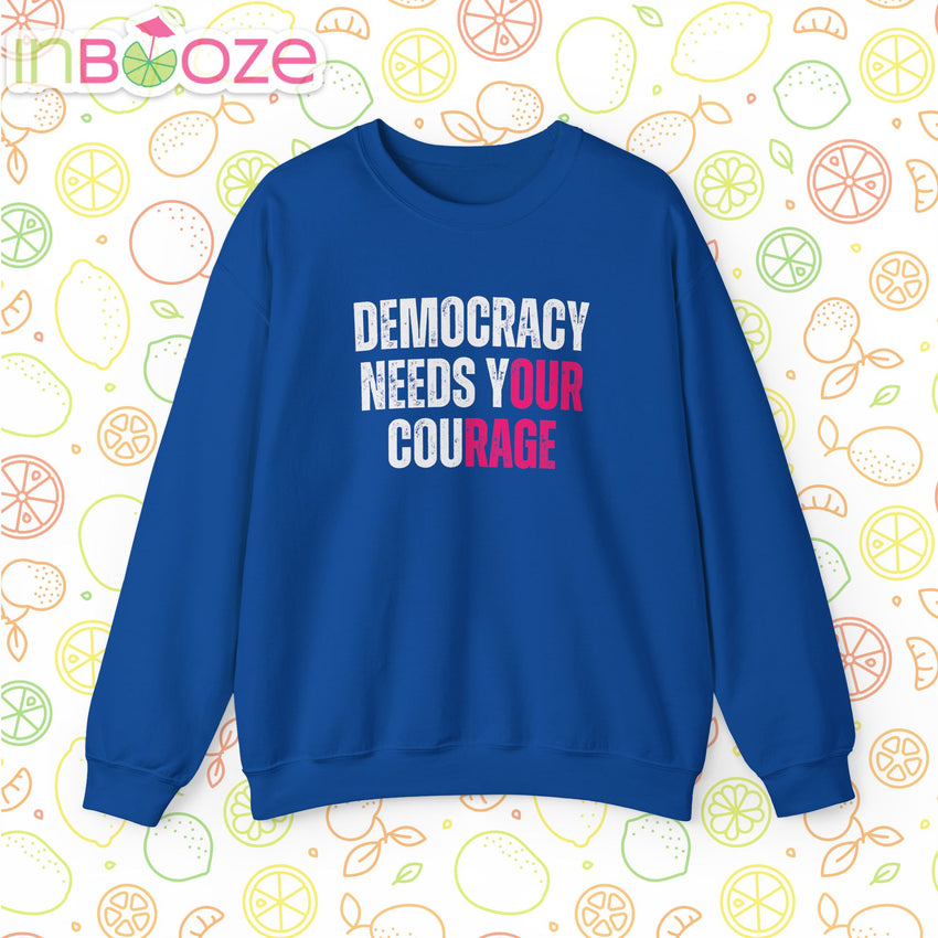 Democracy Needs Your Courage - Unisex Heavy Blend™ Crewneck Sweatshirt