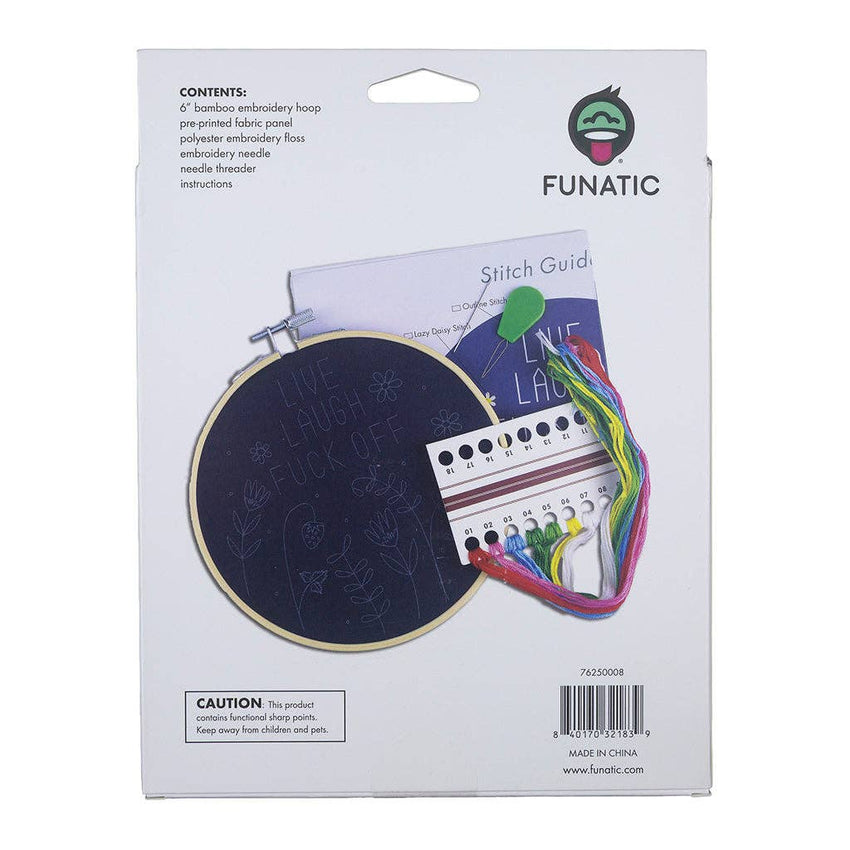 Live Laugh Fuck Off | 6" Embroidery Kit | Funny Craft Kit