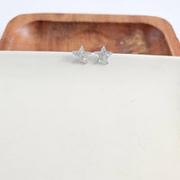 Star Studs - Silver Glitter // 4th of July Earrings