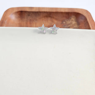 Star Studs - Silver Glitter // 4th of July Earrings