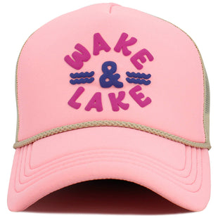 WAKE and LAKE Letter Foam Trucker Hat Mesh Cap