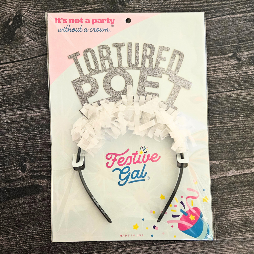 Fun "Tortured Poets" Silver/White Crown - Taylor Swift Crown