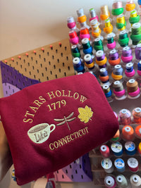 Embroidered Stars Hollow Sweatshirt