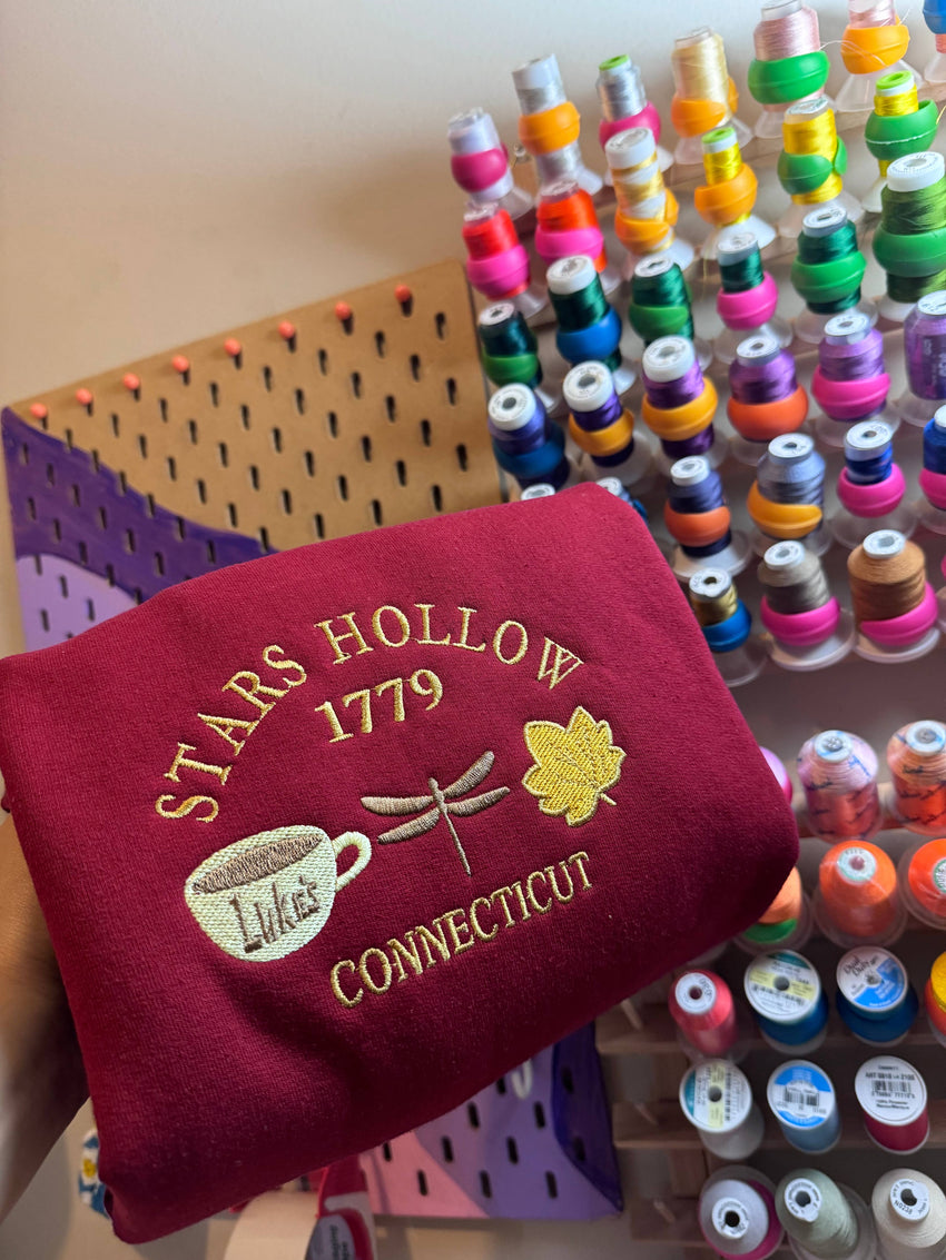 Embroidered Stars Hollow Sweatshirt
