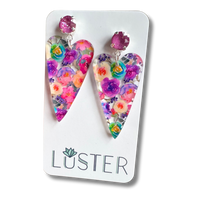 Spring Heart Acrylic Floral Drop Lightweight Unique