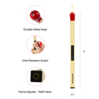 Match Shape Candle Lighter - Slim Butane - Gas Refillable