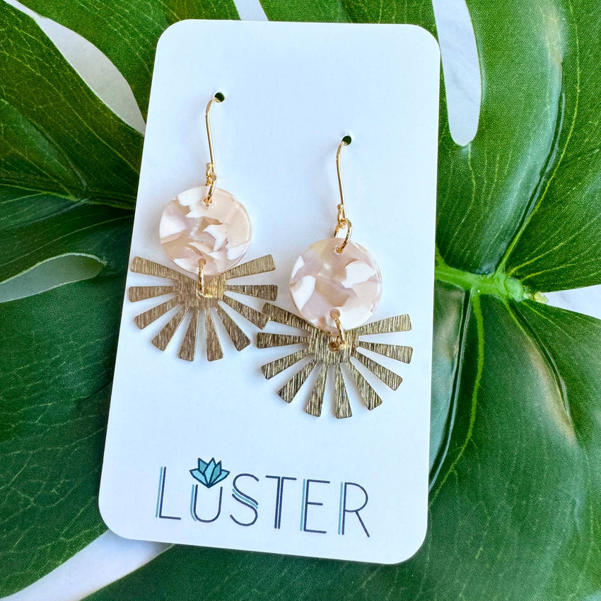 Brass + Acrylic Lightweight Statement Earrings