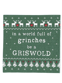 Funny Christmas Cocktail Napkins | In A World Full of Grinches, Be a Griswold - 20ct