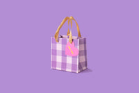 Gift Bags - Purple Gingham - Medium