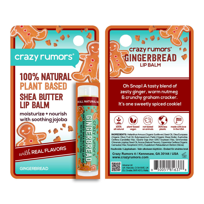 All Natural, Vegan Gingerbread Lip Balm Hangcard