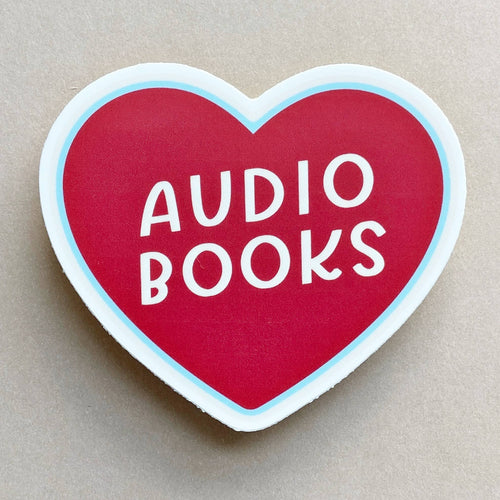 Audio Book Vinyl Sticker, Heart Stickers, Book-ish Gift Idea