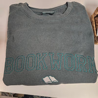Bookworm Embroidered Sweatshirt, Bookish Crewnecks