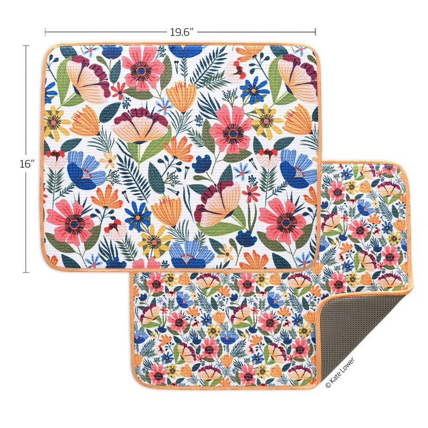Field Of Flowers Dish Drying Mats