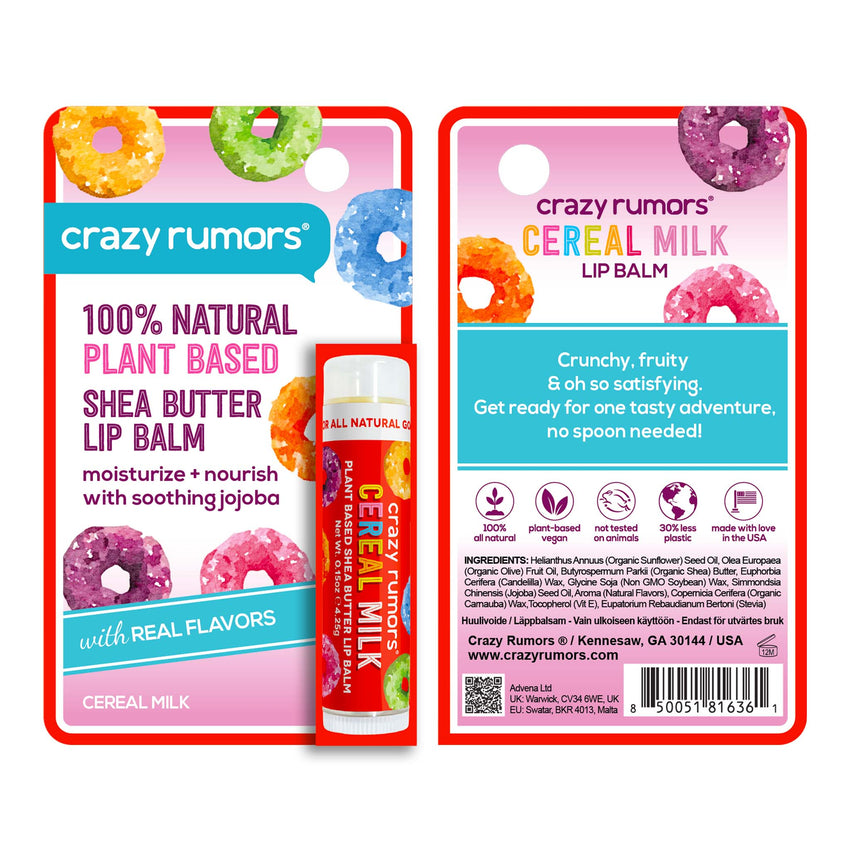 All Natural, Vegan Cereal Milk Lip Balm Hangcard